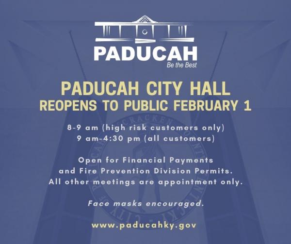 Paducah City Hall Reopening graphic