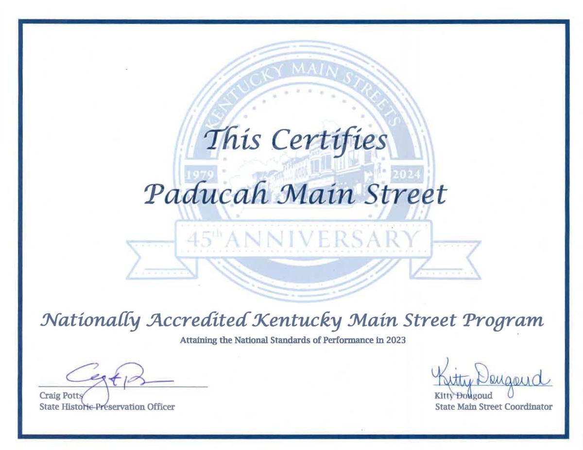 Main Street Certificate