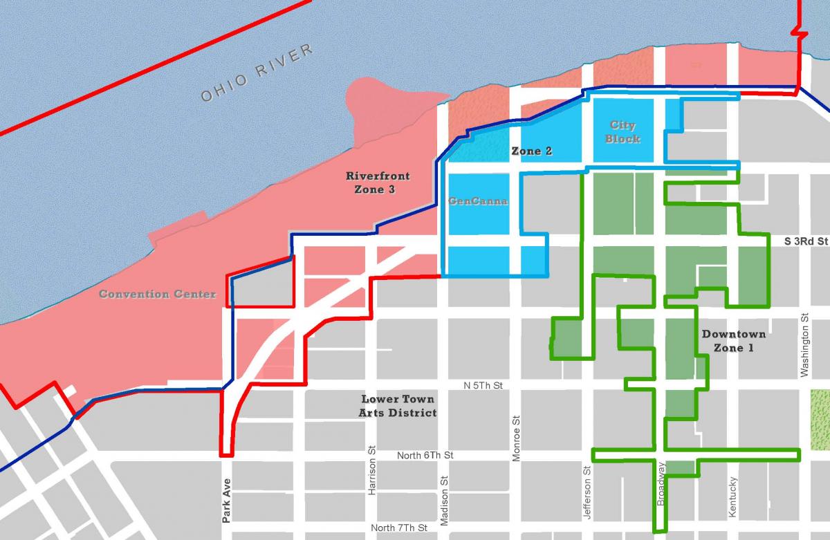 Map showing TIF zones