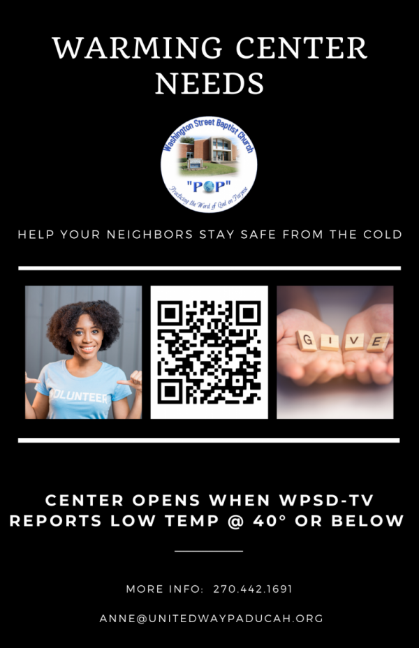 warming center donation flier