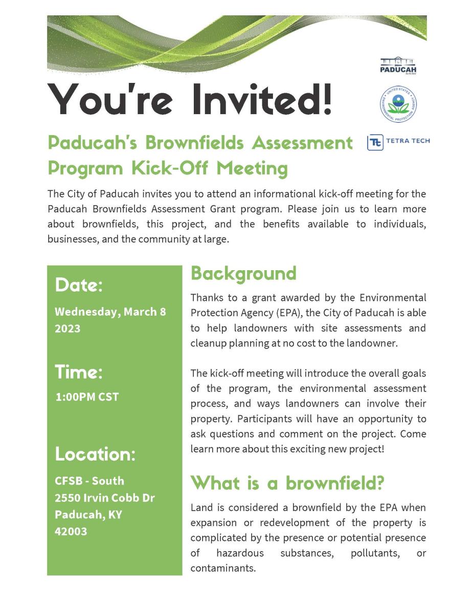 Invitation for Brownfields kickoff meeting