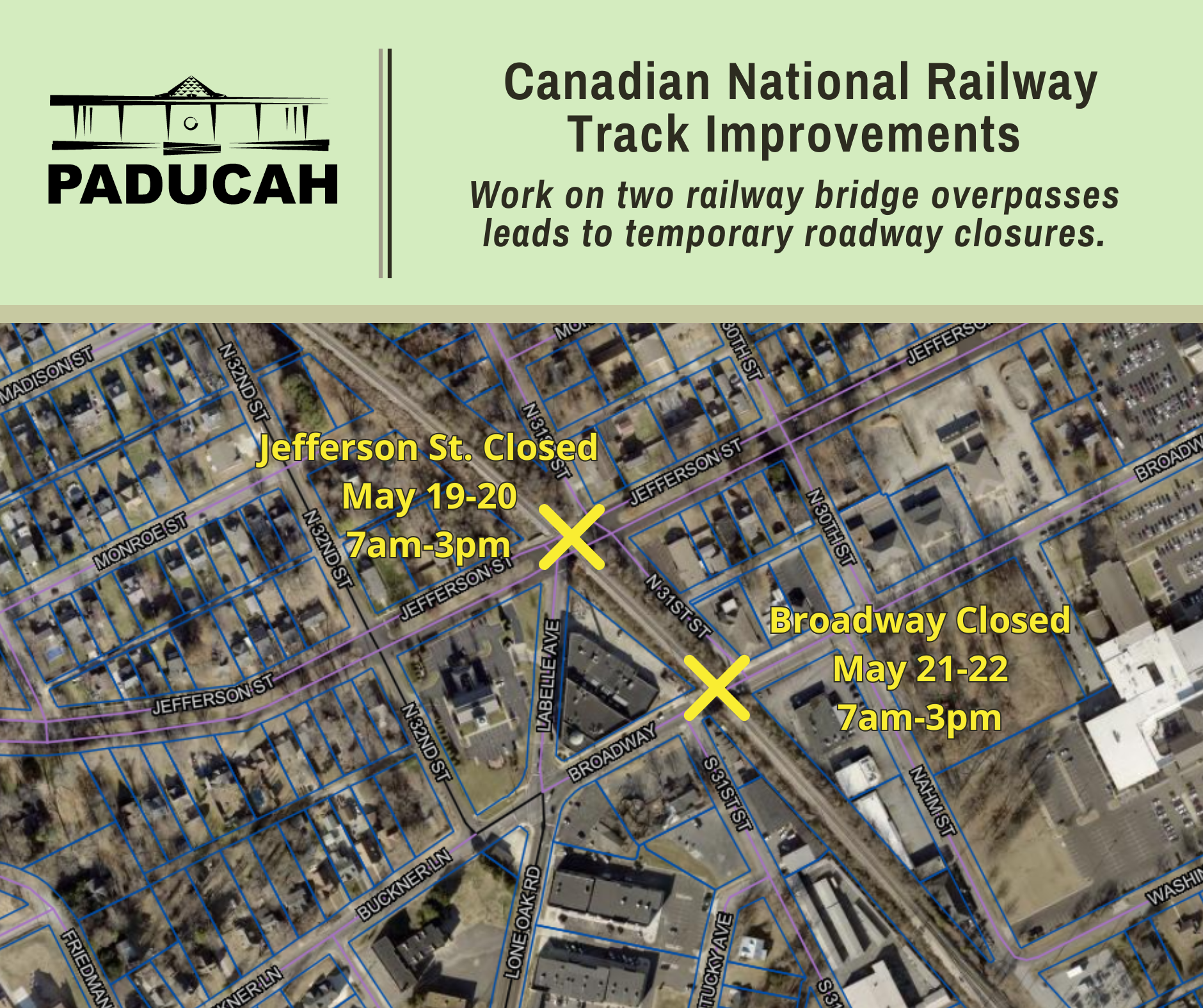 map showing overpass locations