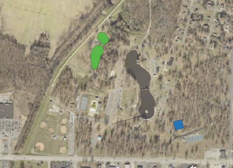 Map showing new dog park area